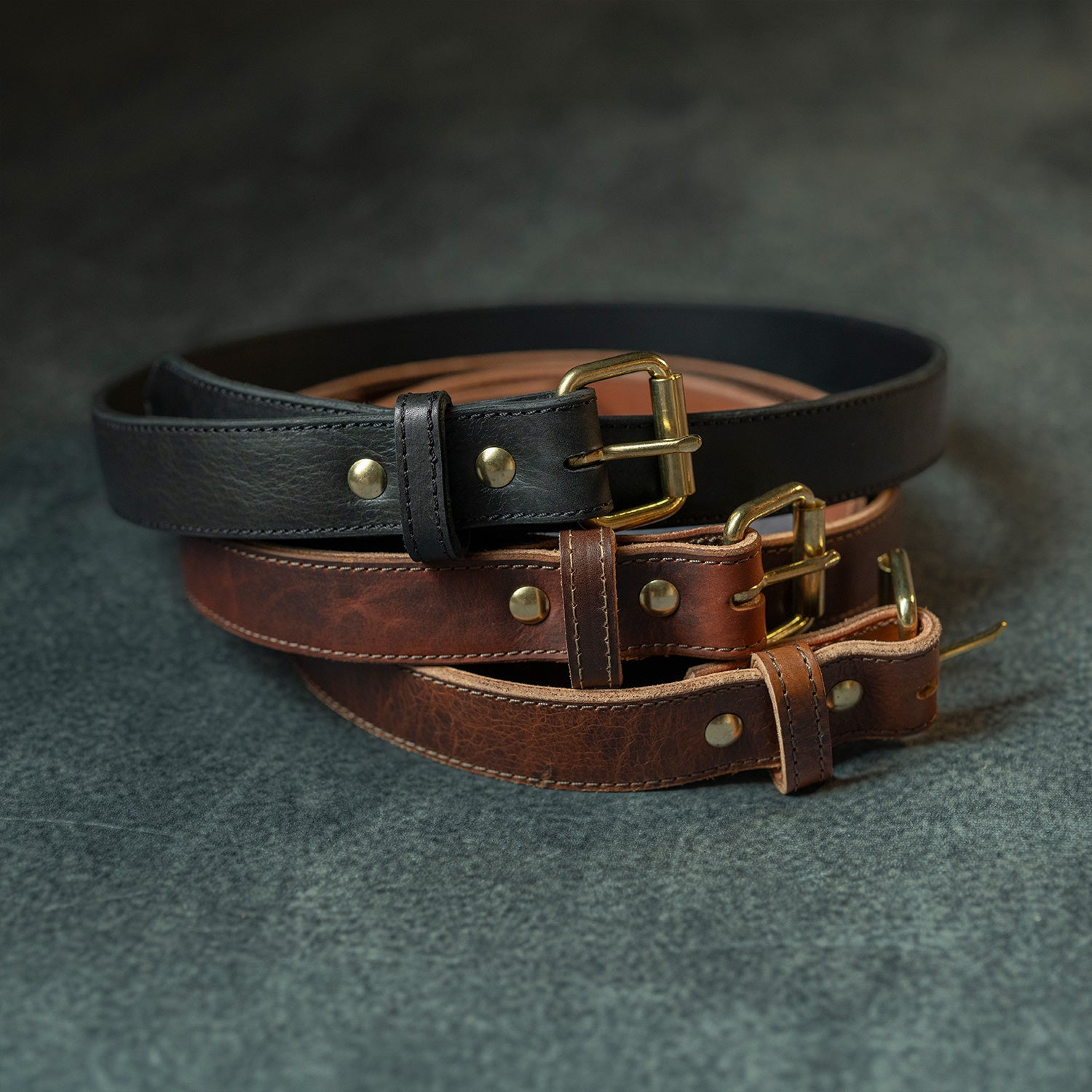 The Bison & Brass Belt — Bison Leather