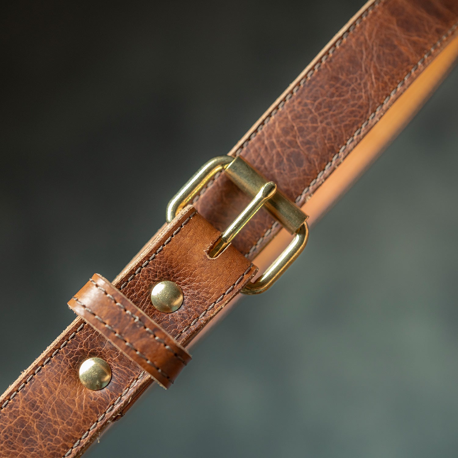 The Bison & Brass Belt — Bison Leather