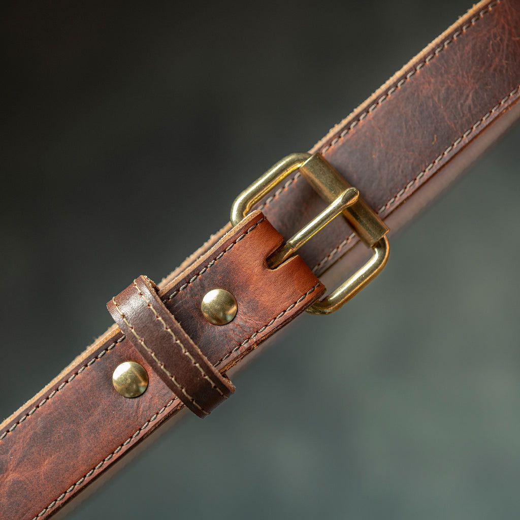 The Bison & Brass Belt — Bison Leather