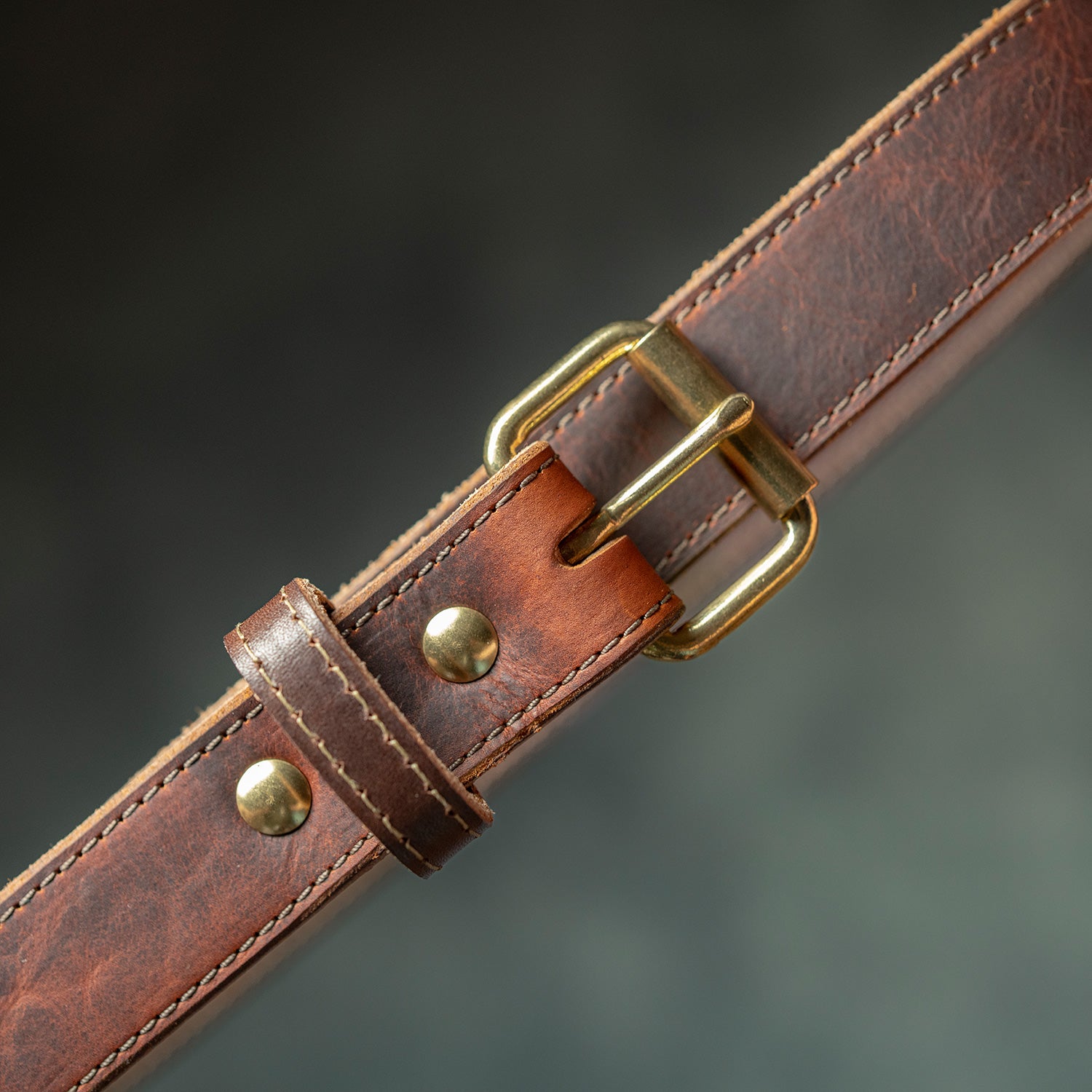 The Bison & Brass Belt — Bison Leather